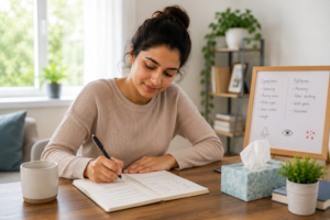 Cozy Home Office Note-Taking