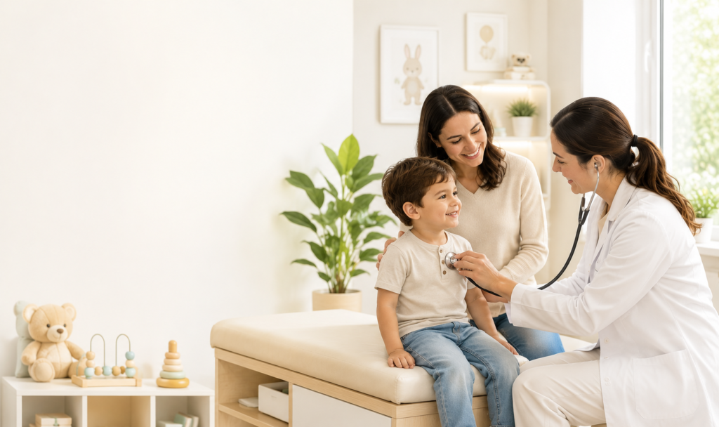 Warm Pediatric Check-Up with Family-img